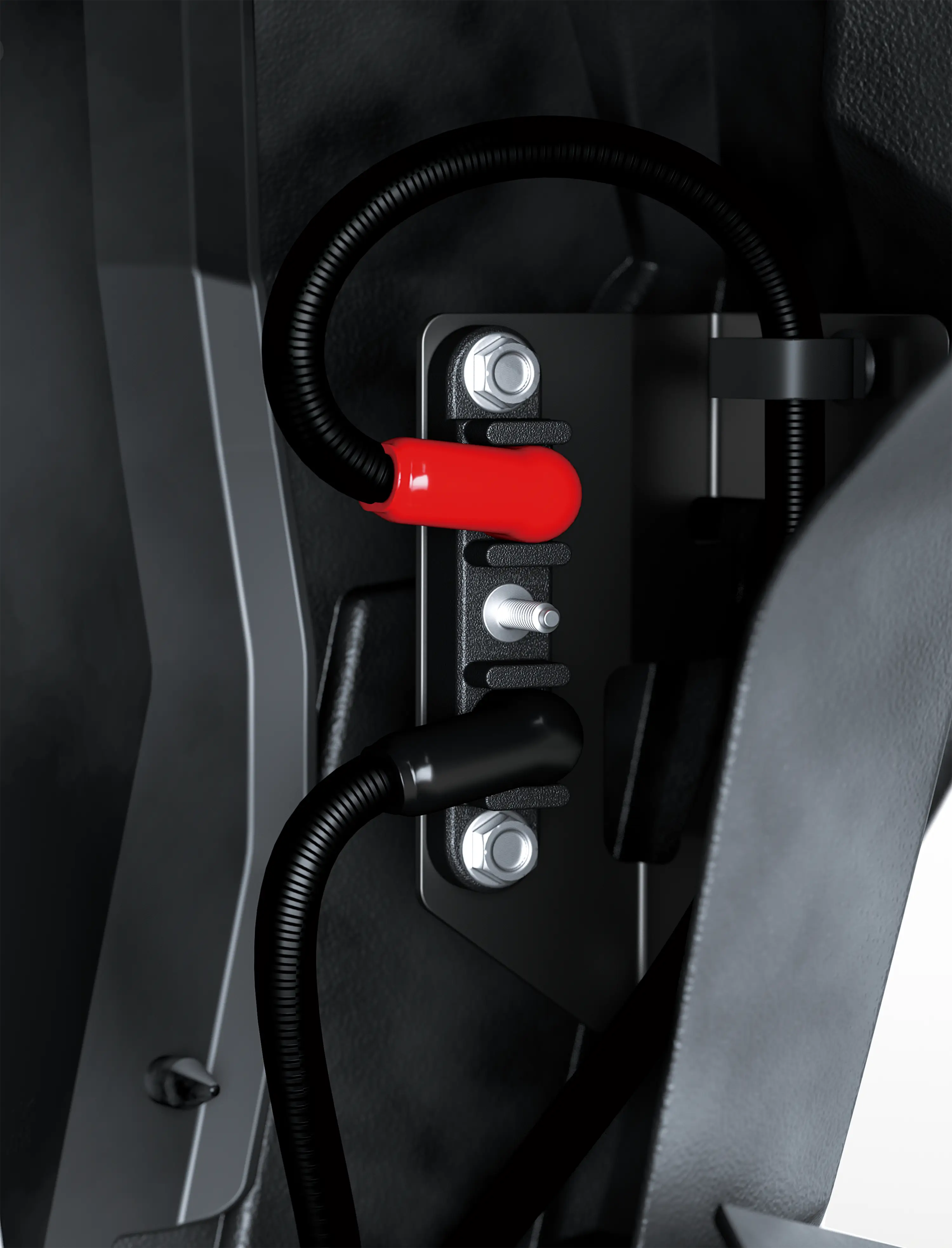 Close-up of side x side wiring.