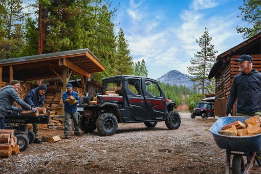 Side view of a side x side near a shed. opens in a new window