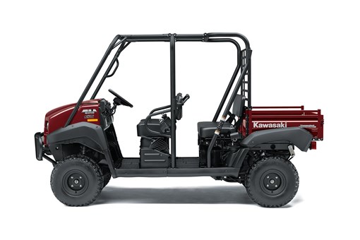 Profile angle of a red side x side staged in a white studio background. opens in a new window