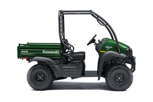 Right side view of a green single-row side x side in a white studio setting. opens in a new window