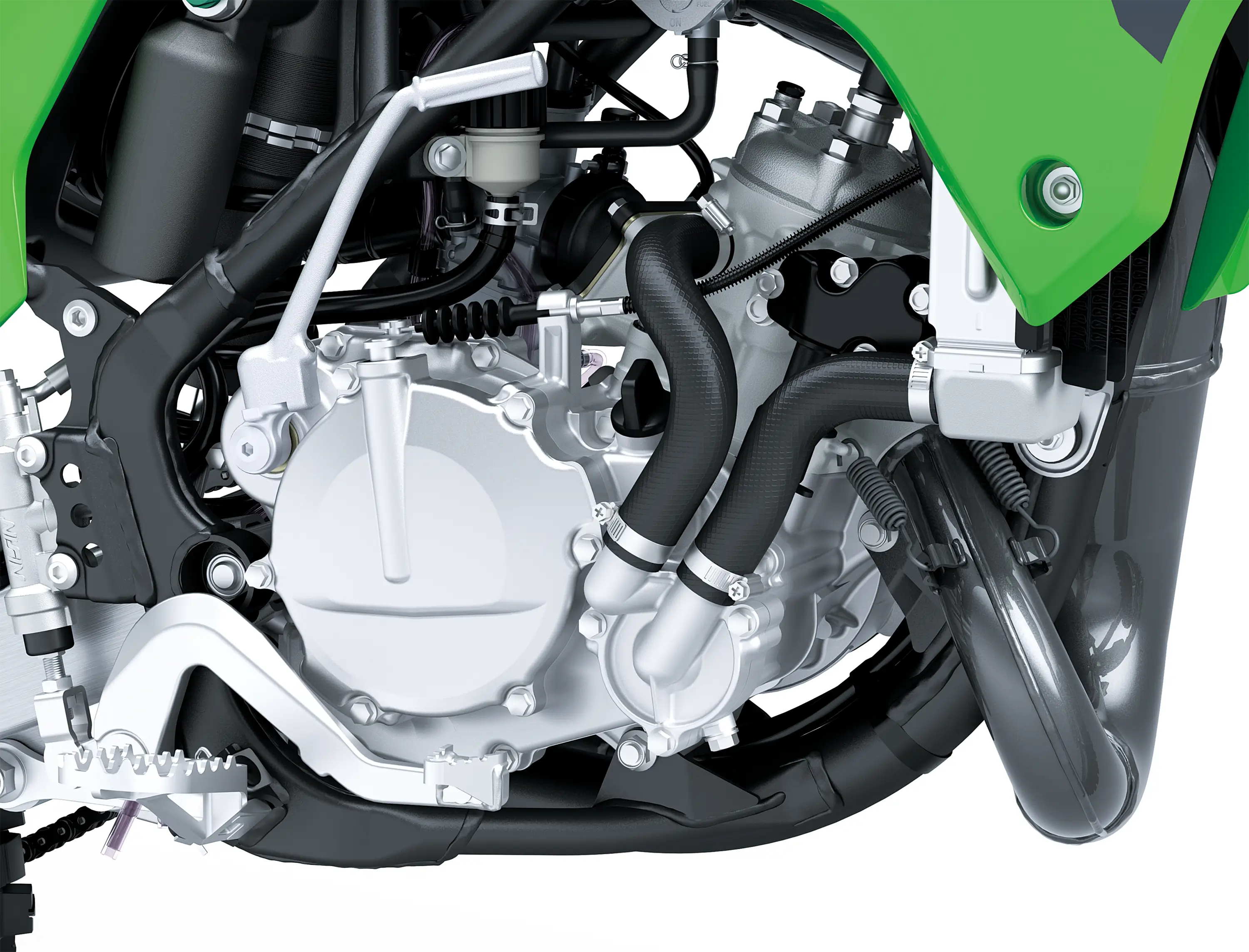 Engine closeup in studio.