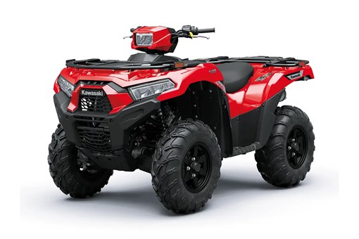 Front three-quarter view of a red utility ATV staged in a white studio background. opens in a new window