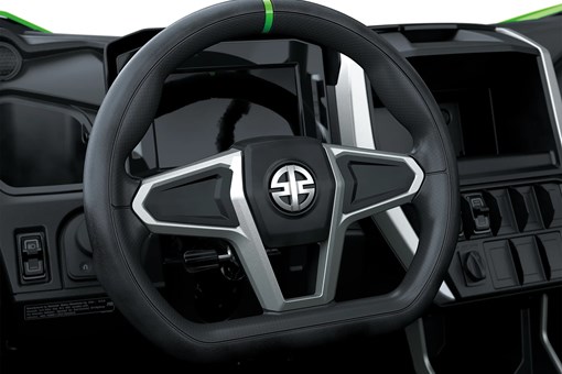 Steering wheel inside a side x side. opens in a new window