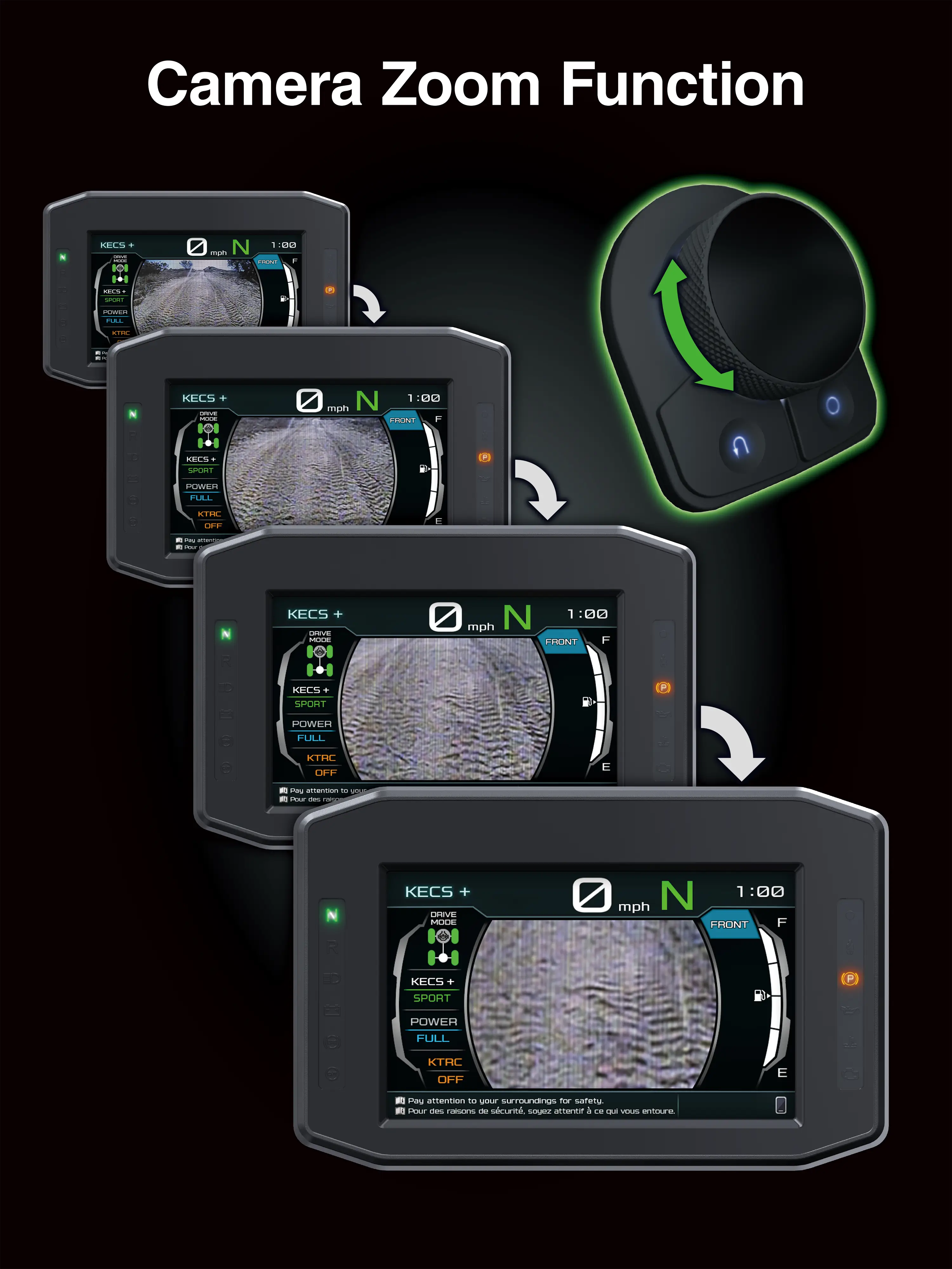 Graphic treatment of a side x side screen.