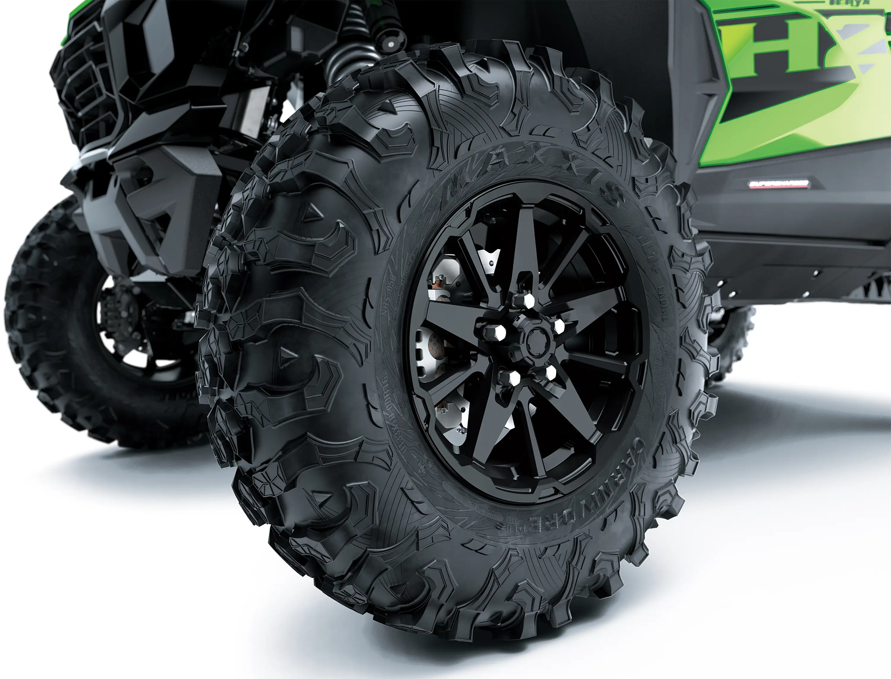 Front wheel of a side x side.