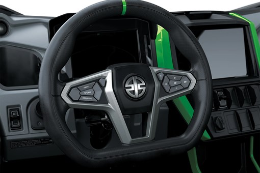 Steering wheel inside a side x side. opens in a new window