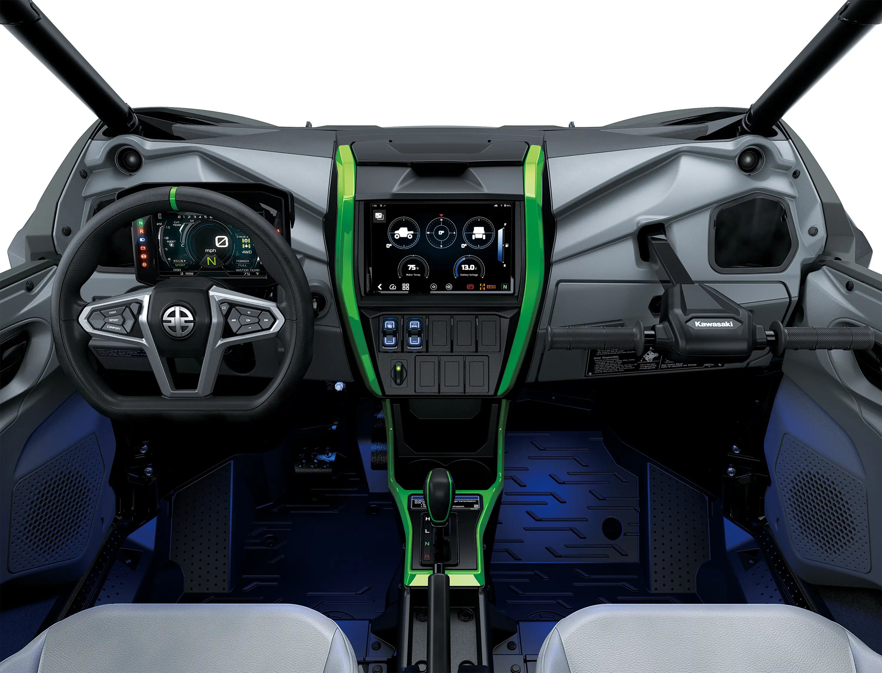 Front interior compartment of side x side.