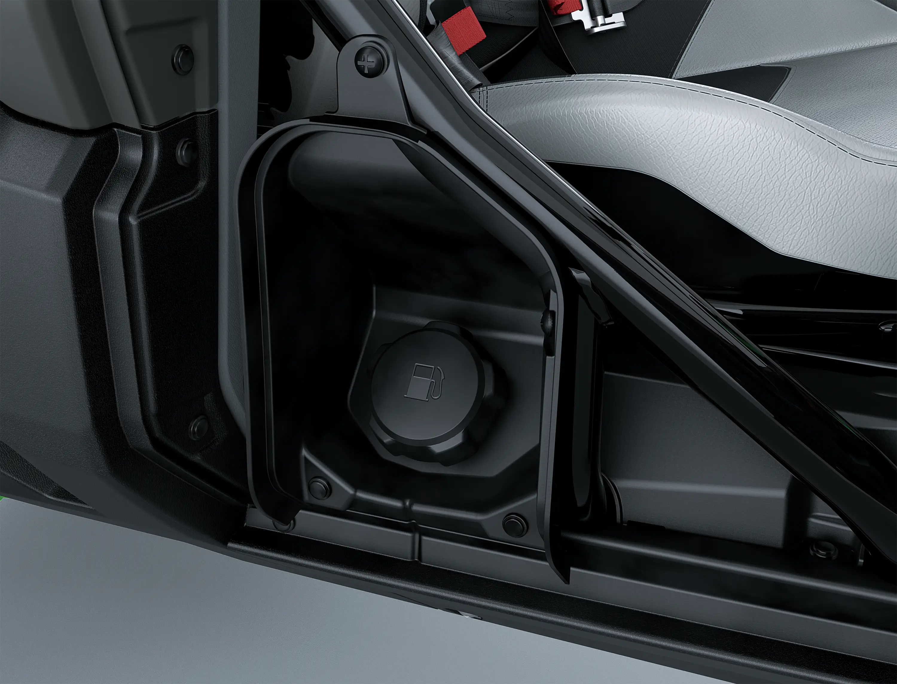 Interior enclosure on side x side.