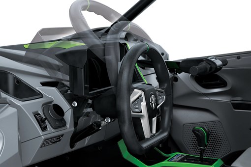Tilting steering wheel inside a side x side. opens in a new window
