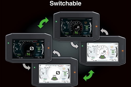 Graphic treatment of a side x side switchable screens. opens in a new window
