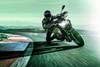 Front angle of person riding a motorcycle on a racetrack.