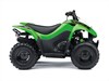 Action image of KFX®90Profile angle of an ATV displayed in a white studio background.