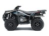 Profile angle of an ATV on top of a white studio background.