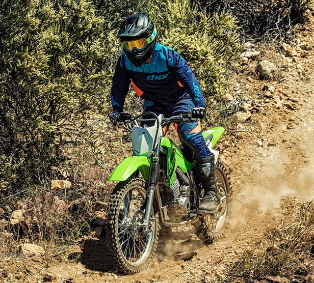 Image of 2022 KLX140R F in action