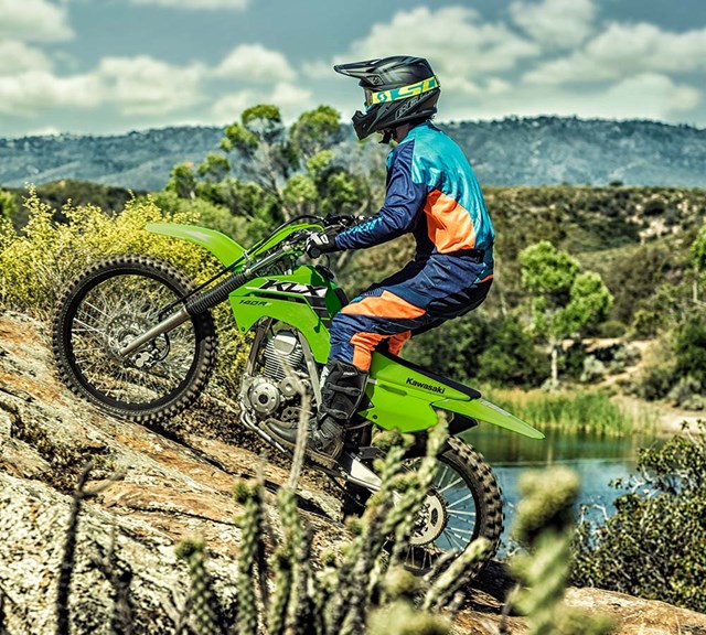Image of 2025 KLX140R F in action
