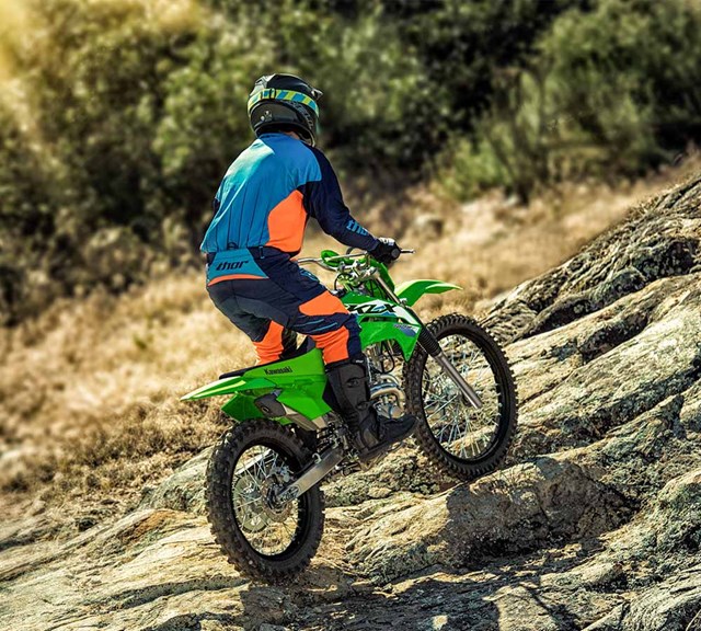 Image of 2026 KLX140R F in action