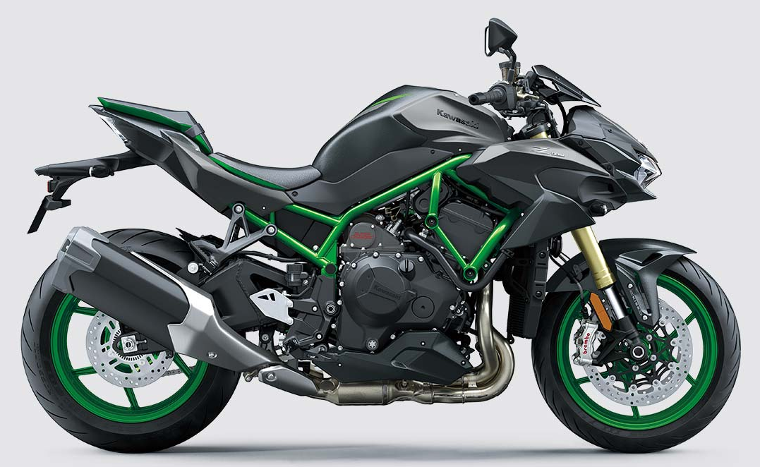 スーパーチャージャー付きグレー自動車モデル Kawasaki Z H2 | ハイパースポーツモデル | スーパーチャージド