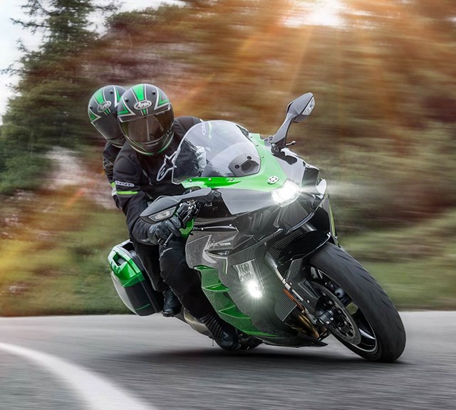 Image of 2023 NINJA H2 SX SE in action