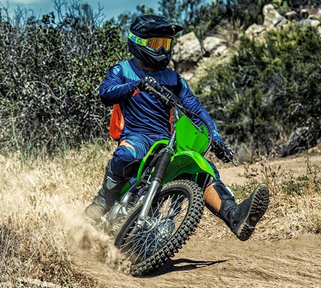 Image of 2027 KLX140R L in action